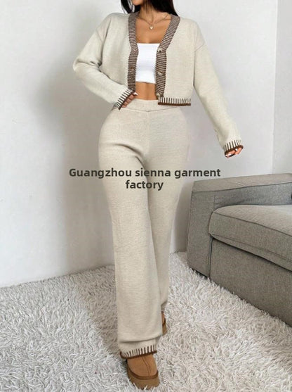 V-Neck Top Pants Set