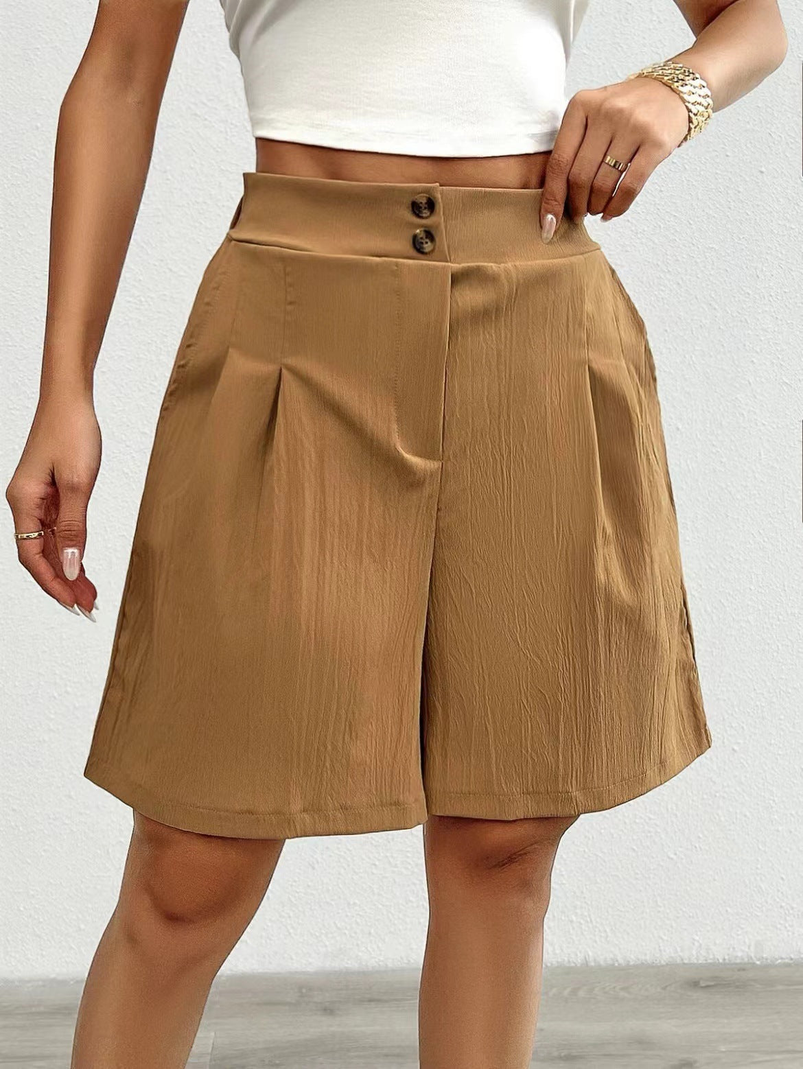 High-Waist Wide-Leg Shorts